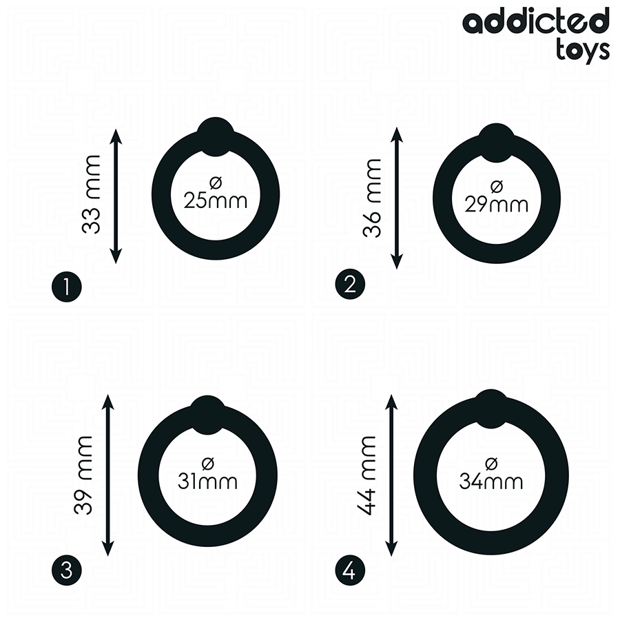 Addicted Toys Zestaw 4 PierÅ›cieni Silikonowych RegulujÄ…cych Ucisk