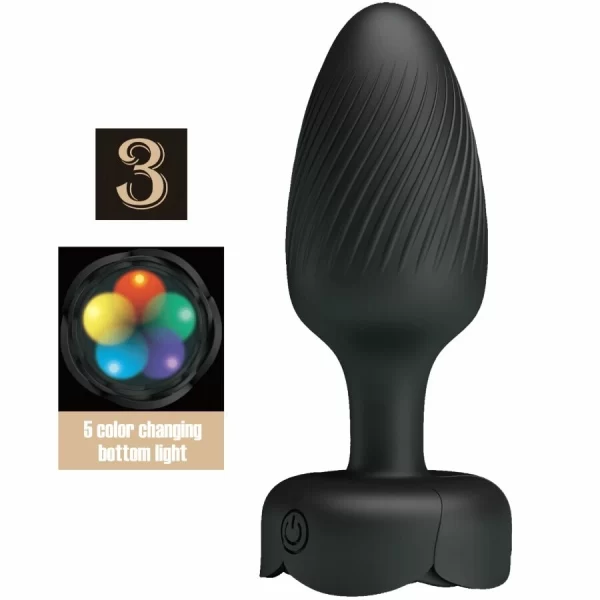 Osborn Black 9.8 cm Plug with LED Light & 10 Modes