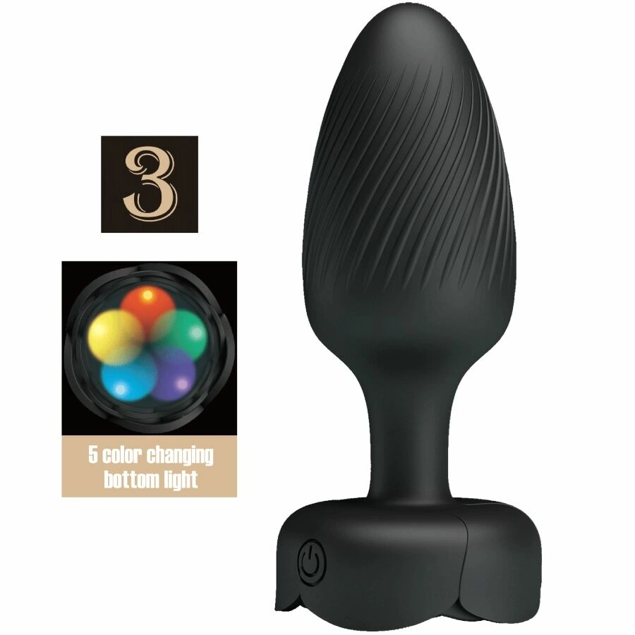 Osborn Black 9.8 cm Plug with LED Light & 10 Modes Osborn Black 9.8 cm Plug with LED Light & 10 Modes