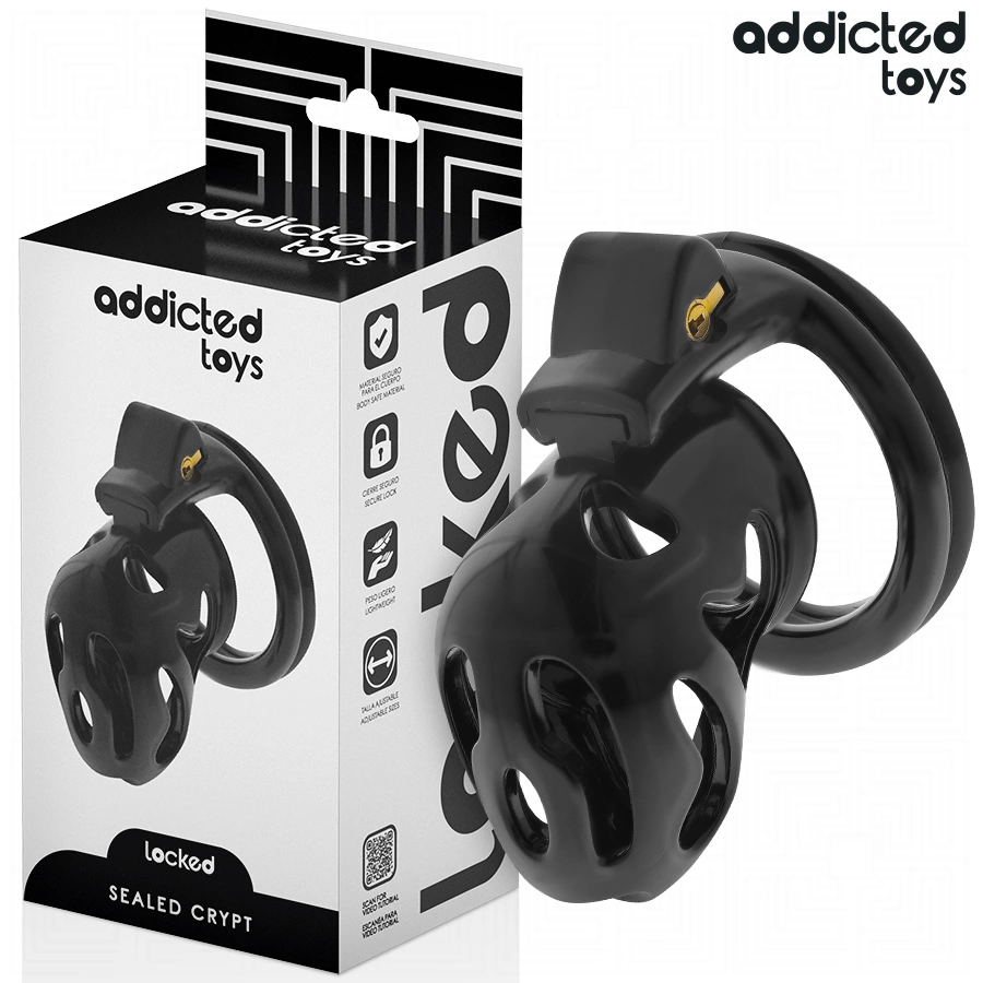 Toys Locked Sealed Crypt Anatomic Chastity Device 8cm Black
