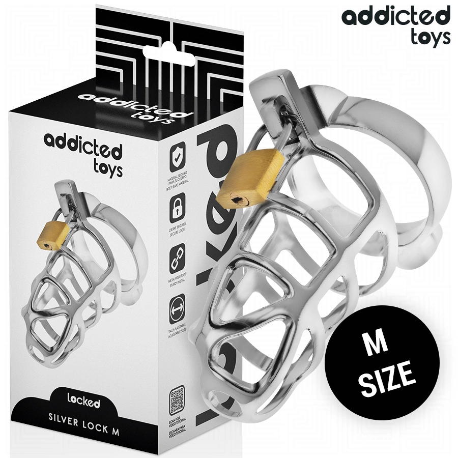 Toys Silver Lock Metal Chastity System Size - Secure Design