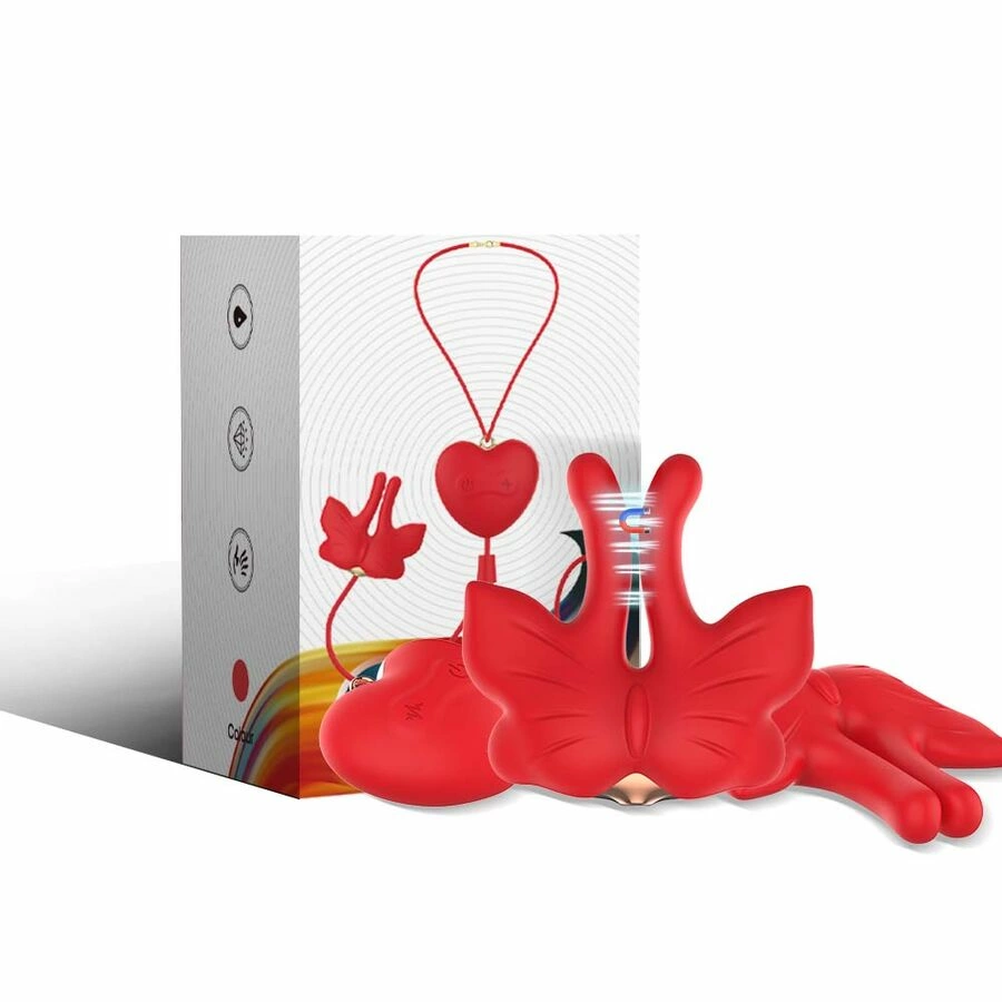 Magnetic Nipple Clamps Butterfly Shape Red - 9 Vibration Modes