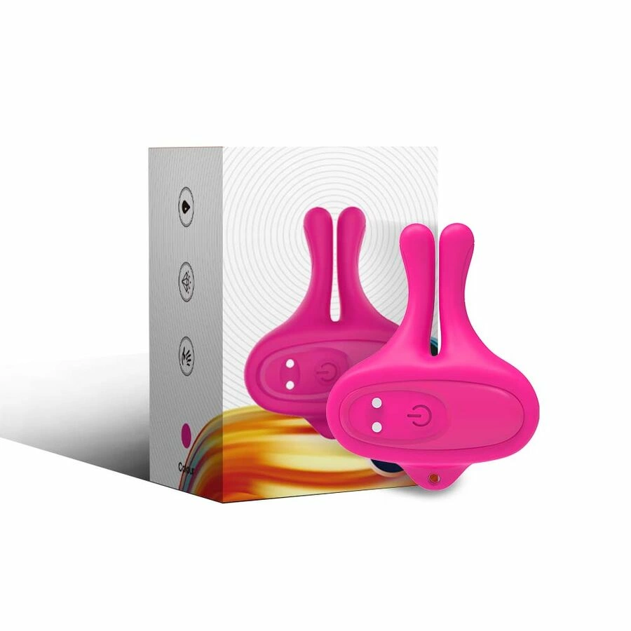 Rabbit Shape Magnetic Vibrating Clamps Pink - 9 Modes