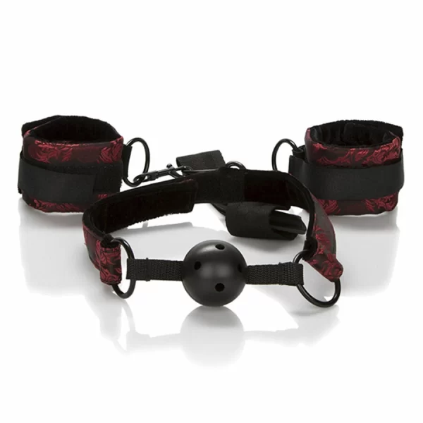 Scandal Adjustable Ball Gag with Breathable System & Handcuffs
