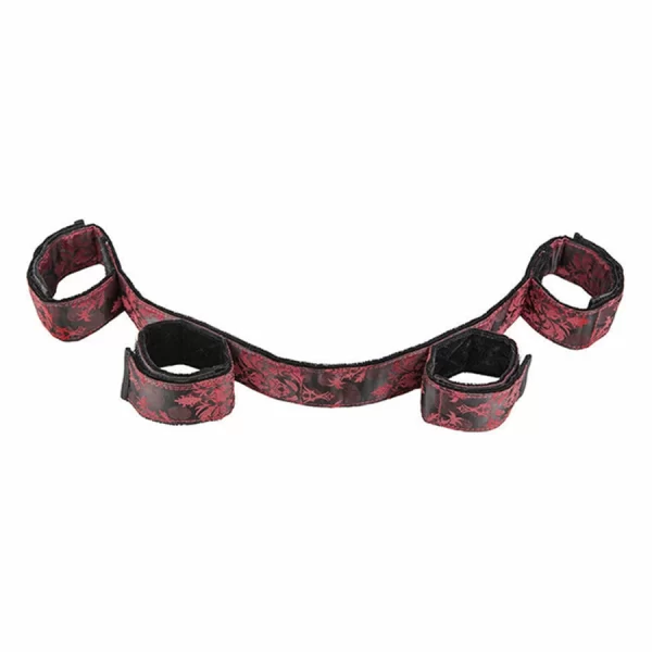 Scandal Adjustable Bar with Padded Cuffs - Black/Red