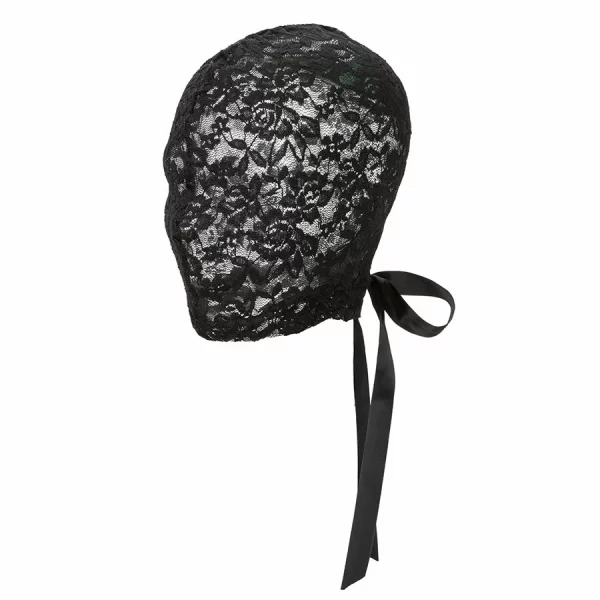 Scandal Black Lace Corset Hood with Decorative Bow