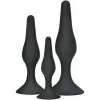 Curvy Companions 3-Piece Anal Plug Set Black Silicone Ergonomic
