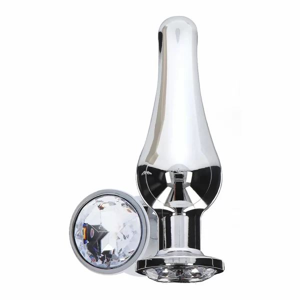 Diamond Bum Bijou Small Silver Plug with Decorative Jewel 9.2cm