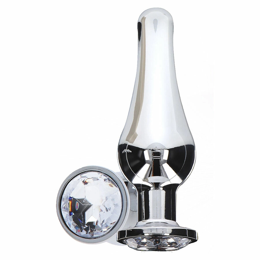 Diamond Bum Bijou Medium Aluminum Plug with Silver Accent 11cm