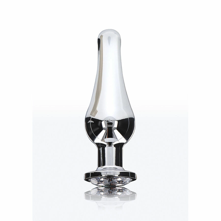 ToyJoy Diamond Bum Bijou Åšredni korek aluminiowy ze srebrnym krysztaÅ‚em 11 cm