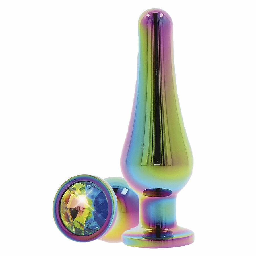 Twilight Bum Bijou Medium Aluminum Plug with Rainbow Gem 11cm