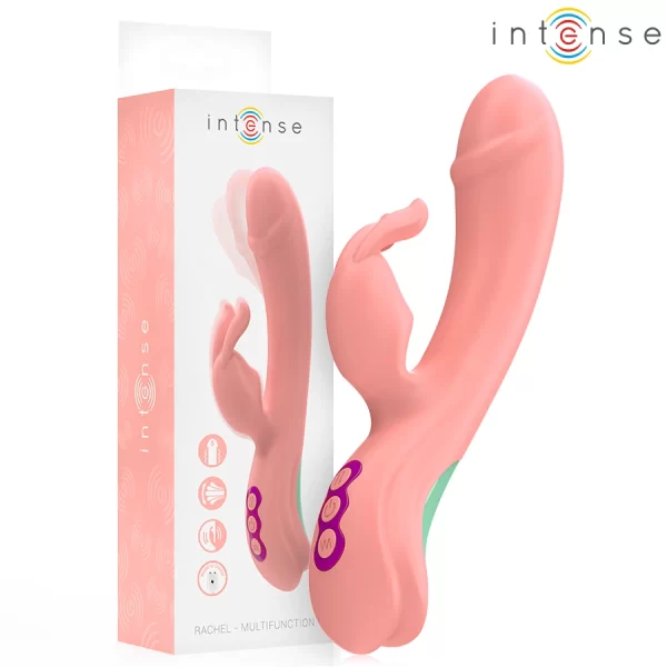 Rachel Pink Dual Action Vibrator 5 Modes Medical Silicone 23cm