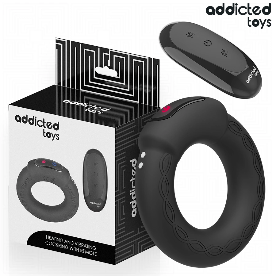 Toys Heating Effect Vibrating Silicone Ring with Remote