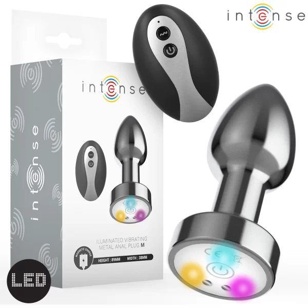 Vibrating Metal Plug with LED Lights & Remote Control