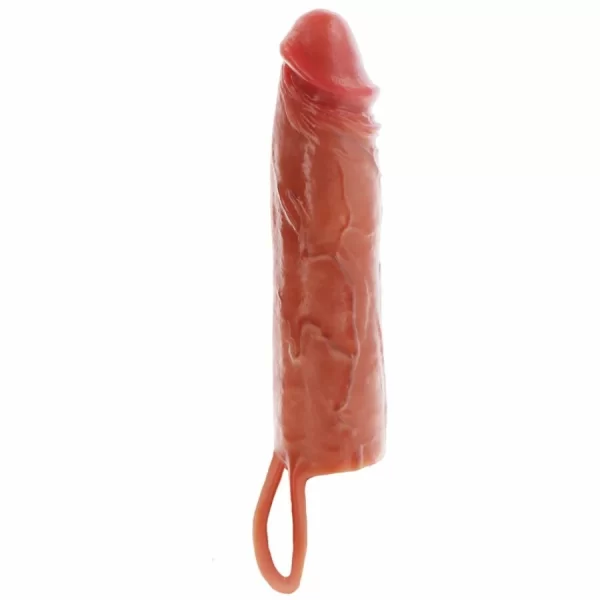 TOYJOY Hydrated Skin Silicone Extension Sleeve Caramel 20cm Flexible Fit