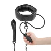 Bondage Inflatable Adjustable Collar with Metal Chain - Anelma Bondage Inflatable Adjustable Collar with Metal Chain