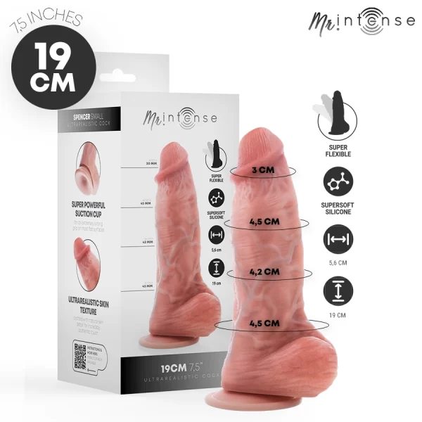 Spencer Silicone Model Small 19 cm Anatomic Design with Suction Cup