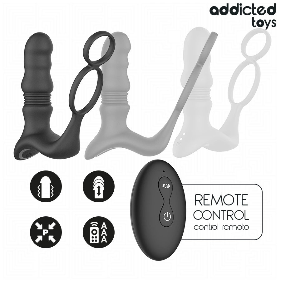 Addicted Toys Up&Down - anatomiczny masaÅ¼er z funkcjÄ… ruchu i pierÅ›cieniem