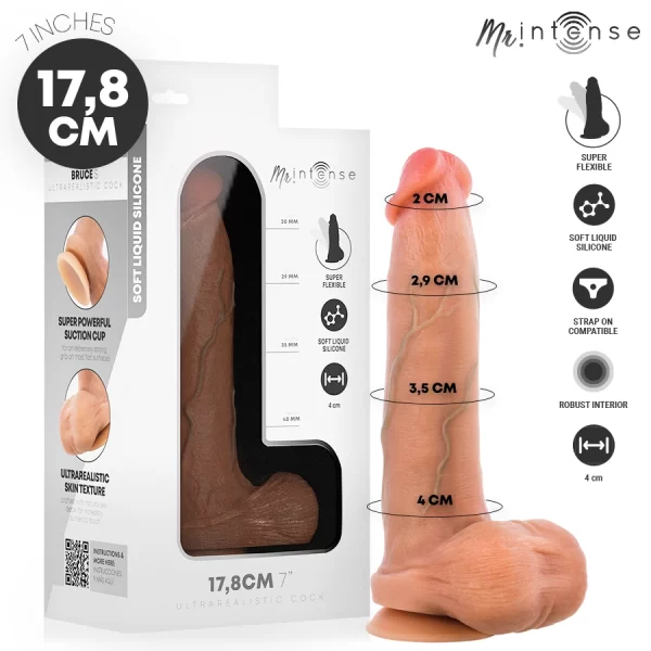 Bruce Silicone Model with Suction Cup 17.8 cm O 4 cm