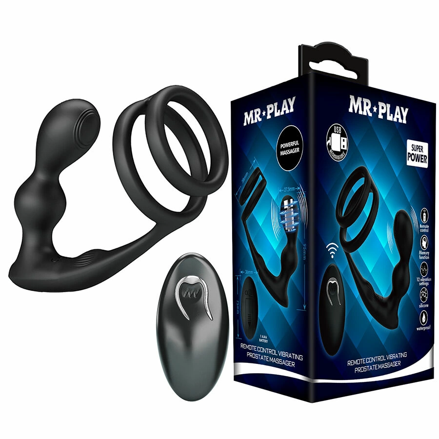 Vibrating Anal Plug & Dual Ring Set with Remote
