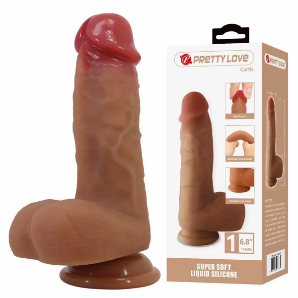 Curtis Silicone Intimate Model with Suction Cup 17.3cm Beige