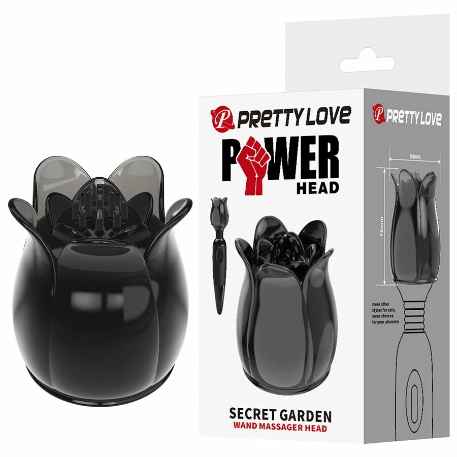 Secret Garden Black Wand Head - Ergonomic Silicone Attachment