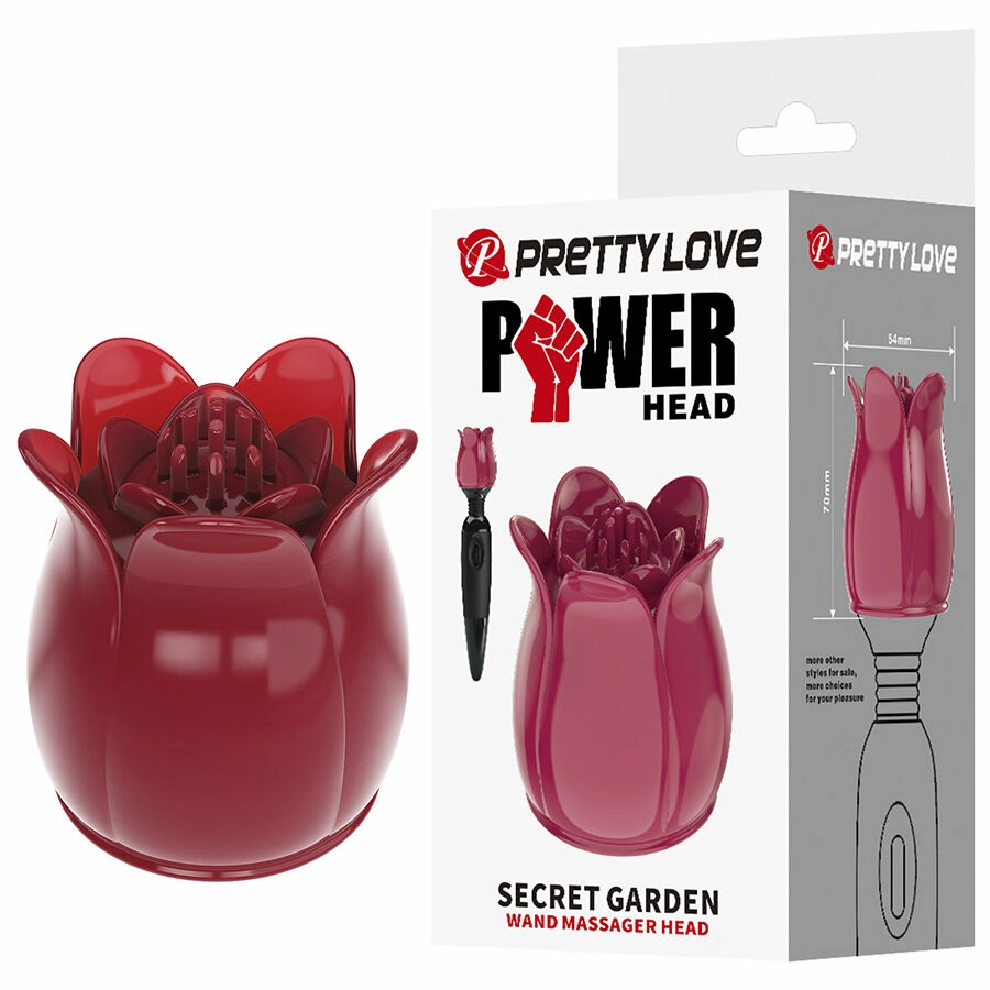 Secret Garden Pink Wand Head - Ergonomic Silicone Attachment Secret Garden Pink Wand Head - Ergonomic Silicone Attachment