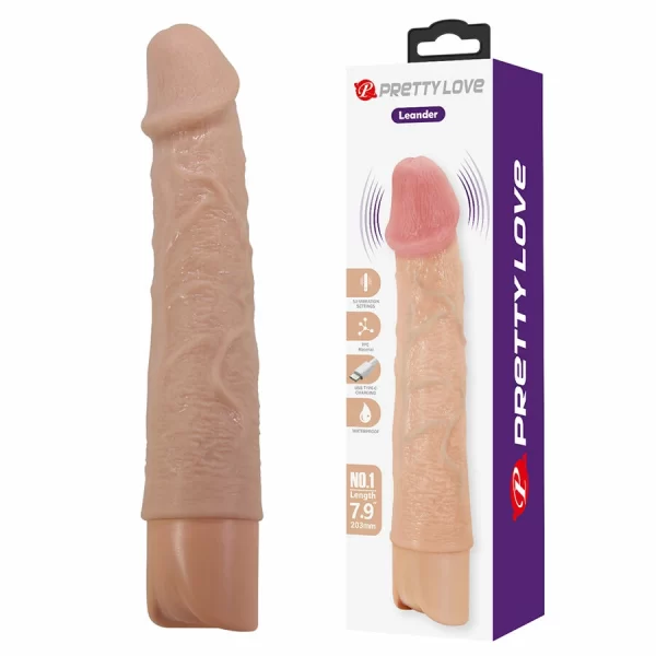 Leander Flexible Vibrating Silicone Model USB-C 22 cm