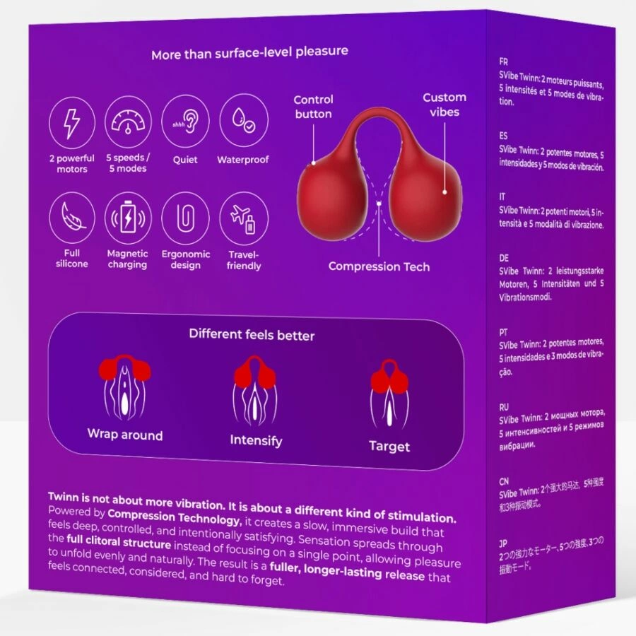 SNAIL VIBE Twinn Wibrator Palcowy Cherry - kompaktowy
