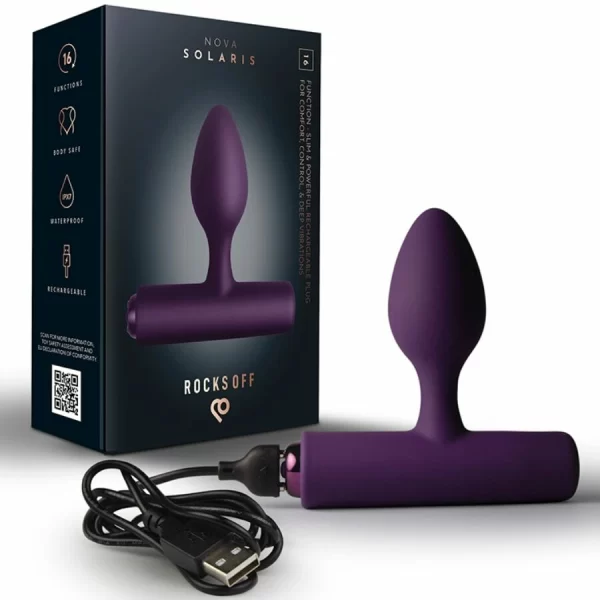 Nova Solaris Rechargeable Slim Anal Plug 16-Function Purple