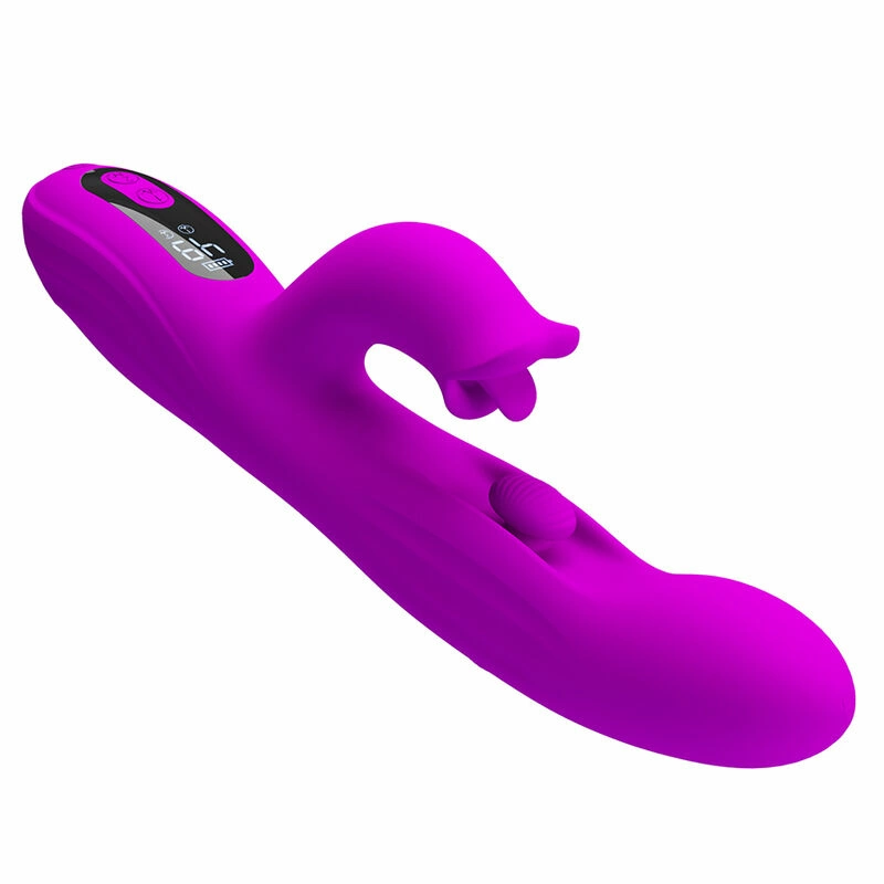 PRETTY LOVE Yalanda Rabbit Oscillating Vibrator LED Display Purple