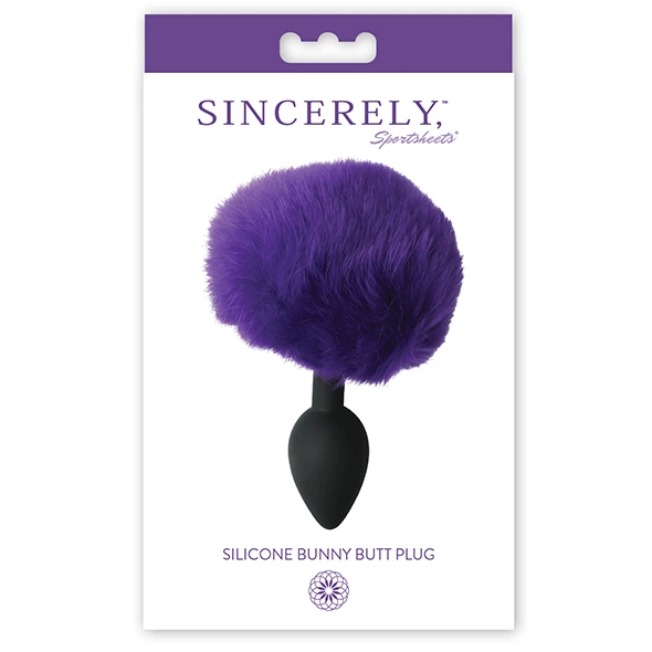 Sportsheets Sincerely Bunny Plug silikonowy z ozdobnym ogonkiem fioletowy
