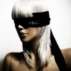 Bijoux Indiscrets Shhh Black - satynowa opaska na oczy uniwersalna