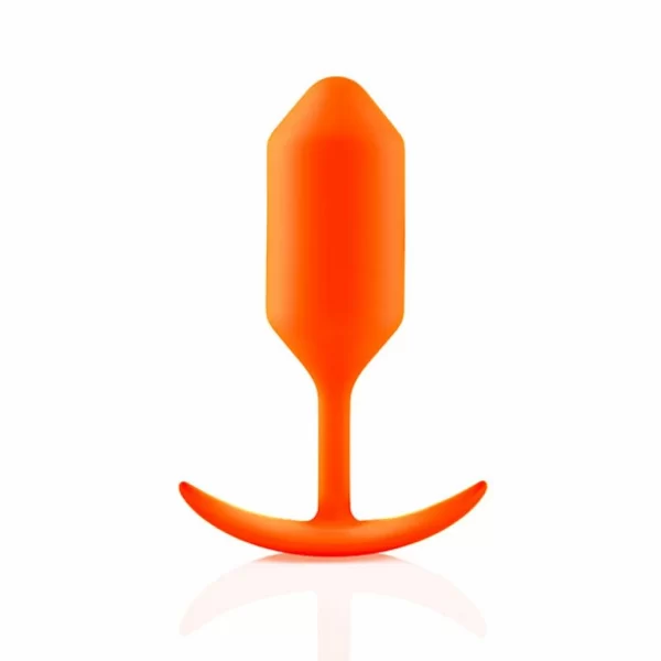 b-Vibe Snug Plug 3 Orange Weighted Silicone Anal Trainer 180g 3.6x12.7cm