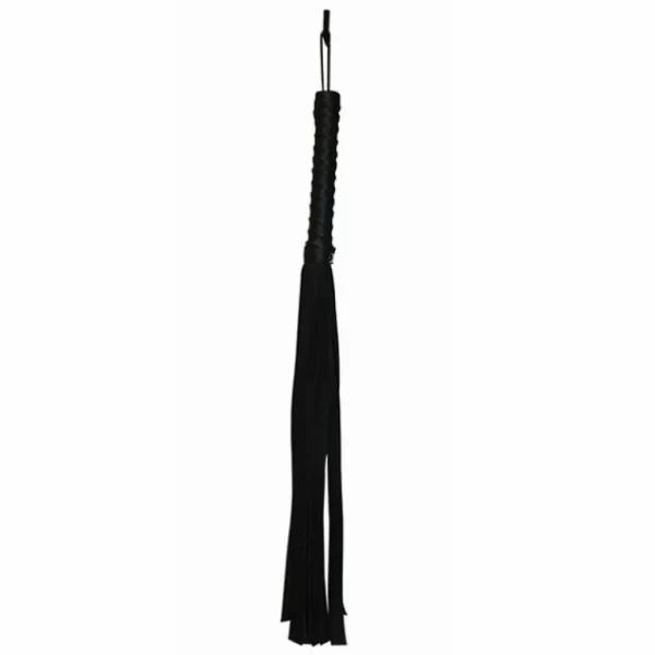 S&M Flogger Black - skorzany pejcz z wygodnÄ… rÄ…czkÄ…