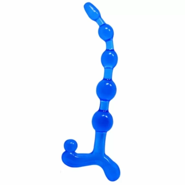 Baile Bendy Twist Blue Flexible Anal Bead System TPR Waterproof