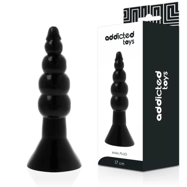 Addicted Toys Black Plug 17 cm Flexible TPR Hypoallergenic System