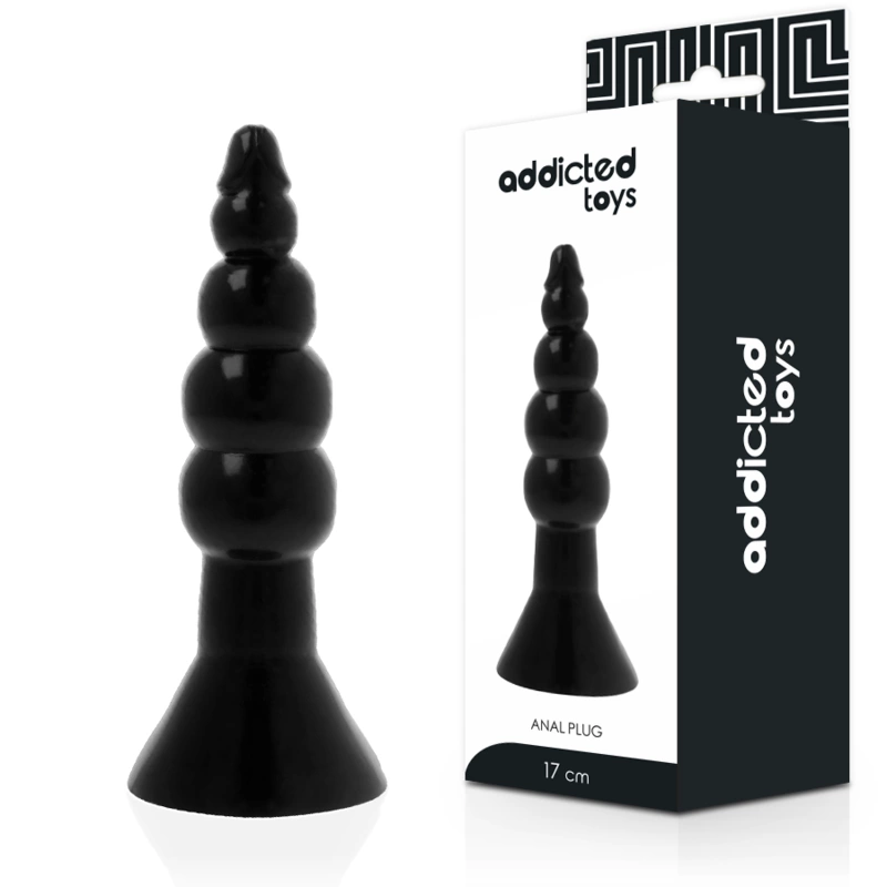 Addicted Toys Black Plug 17 cm Flexible TPR Hypoallergenic System