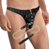 Darkness Submission Thong with Adjustable Metal Chain - Anelma Darkness Submission Thong with Adjustable Metal Chain