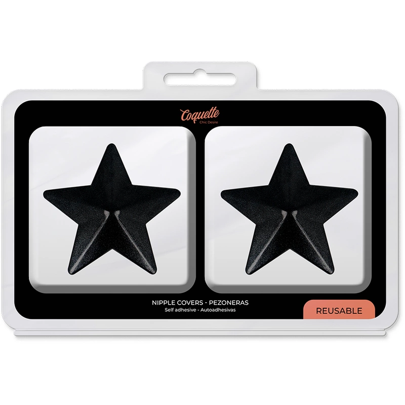 Coquette Chic Desire Star-Shaped Reusable Black Nipple Covers