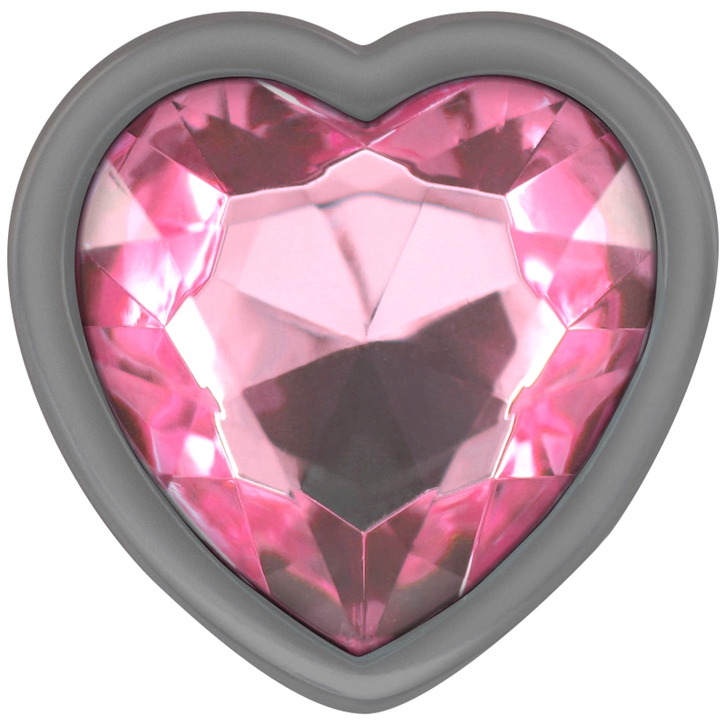 Intense Aluminum Metal Plug Pink Heart Jewel Size S