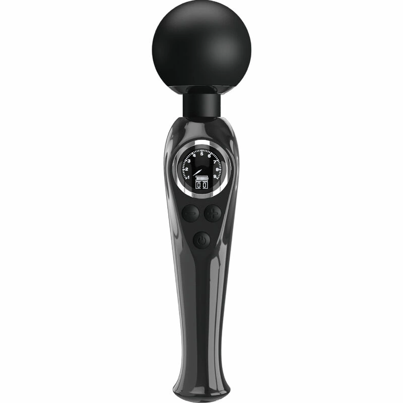Pretty Love Skyler Wand Massager Black - 10 Modes - Anelma Pretty Love Skyler Czarna rożdżka masażer z LCD