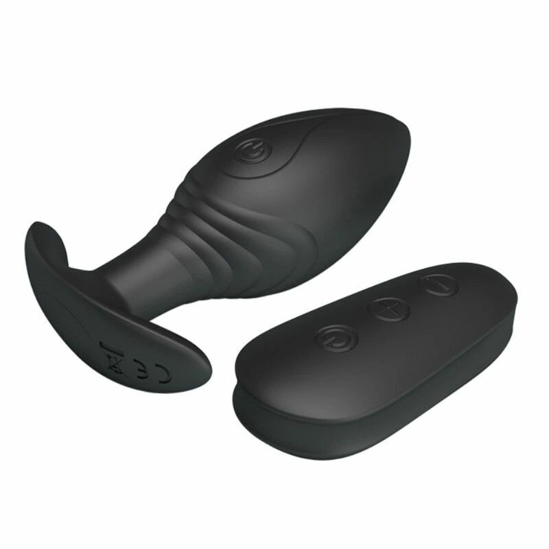 Pretty Love Regina Rechargeable Anal Plug Vibrator Black Silicone. Butt plug. See functions