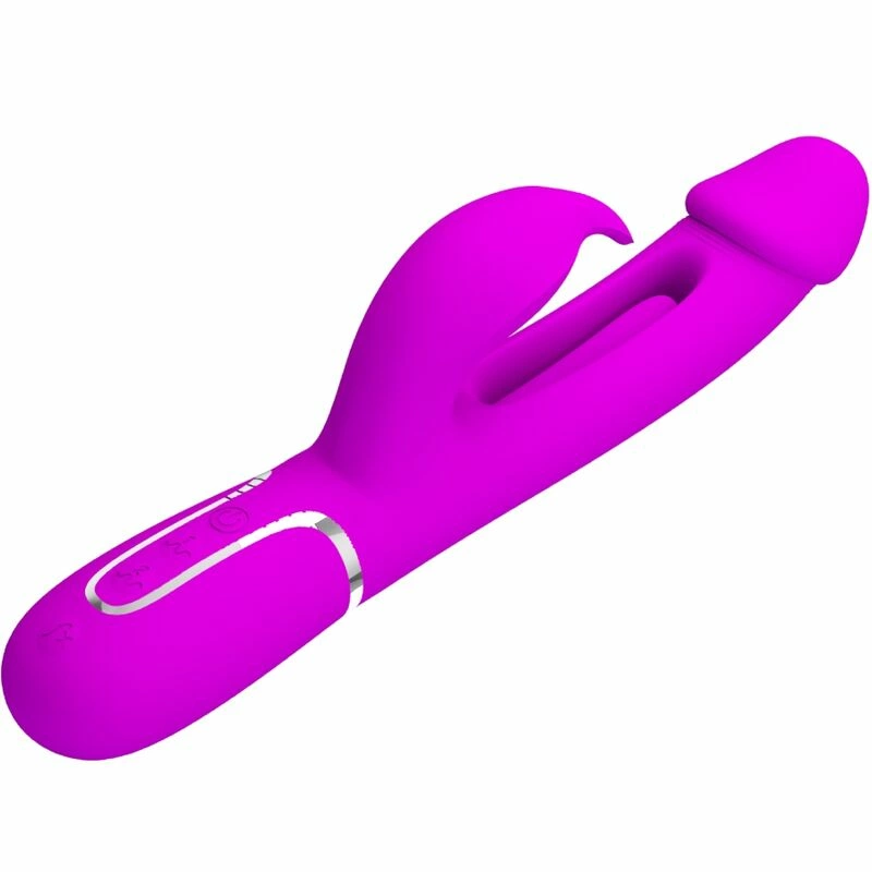 Pretty Love Kampas Fuchsia 3-in-1 Multifunctional Intimate - Anelma Pretty Love Dejon Rabbit 3w1 Wielofunkcyjny Model Fuksja USB
