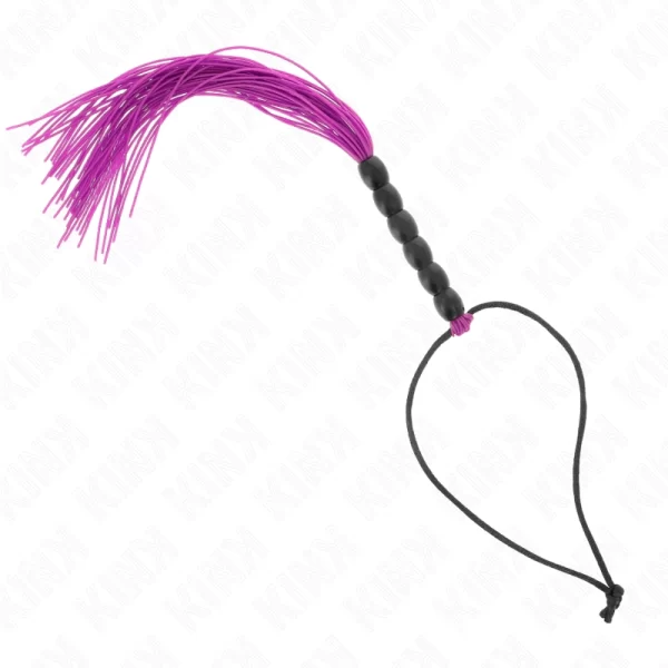 Kink Mini silikonowy bicz 6 fioletowych koralikow 26 cm