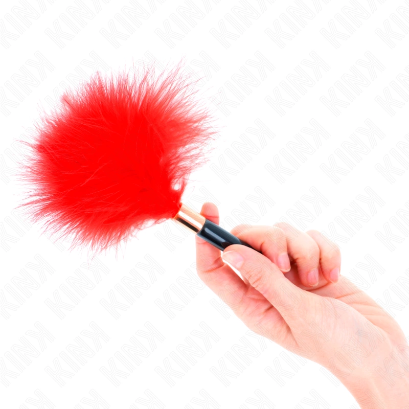 KINK Red Gold Feather Sensory Tickler 18cm