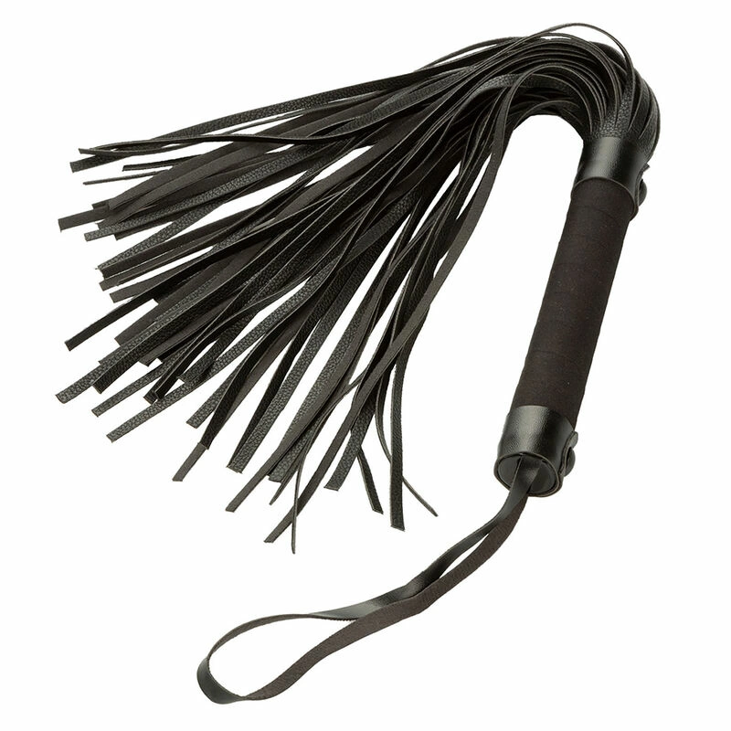 CalExotics Nocturnal Leather Flogger Black - Anelma CalExotics Nocturnal Leather Flogger Black