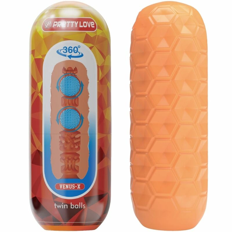 Pretty Love Twin Balls BM-009230NQ Intimate Device Orange 19.5cm - Anelma Pretty Love Twin Balls BM-009230NQ Intimate Device Orange