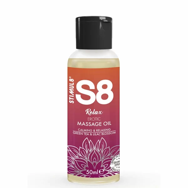S8 Relax Massage Oil Green Tea & Lilac Blossom 50 ml Nourishing Formula