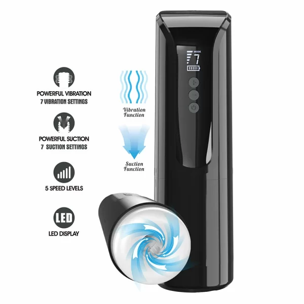 Pretty Love Larissa Vibrating Suction Device with LED Display USB combines rechargeable power and body-safe silicone in a practical